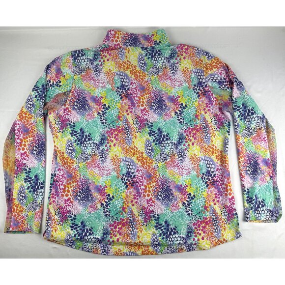 IBKUL Lessie Adjustable Polo Top Size XXL Multi Long Sleeve Golf Zip - Picture 2 of 8